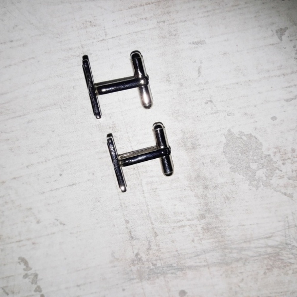Rectangular Stainless Steel Black Onyx Cuff Links - Picture 7 of 7
